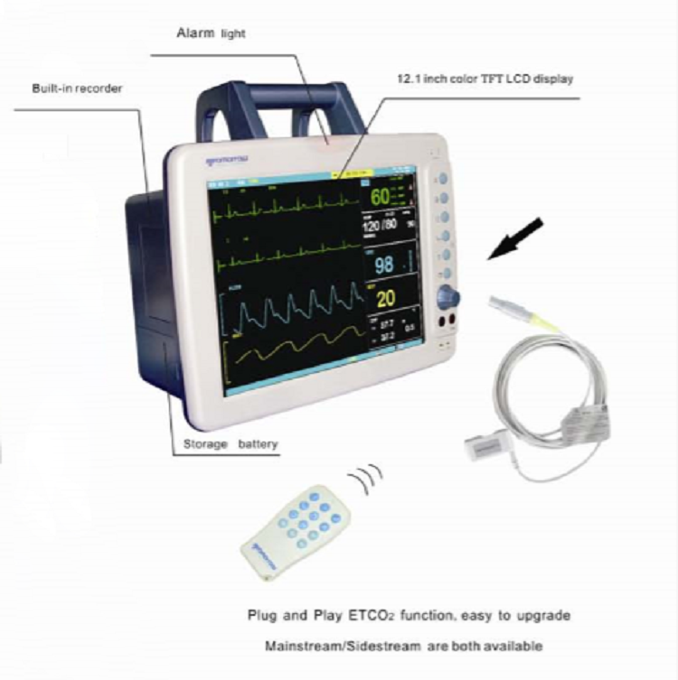 CE Certificated medical equipment TR-900B 12 inch color TPT LCD display patient monitor for sale